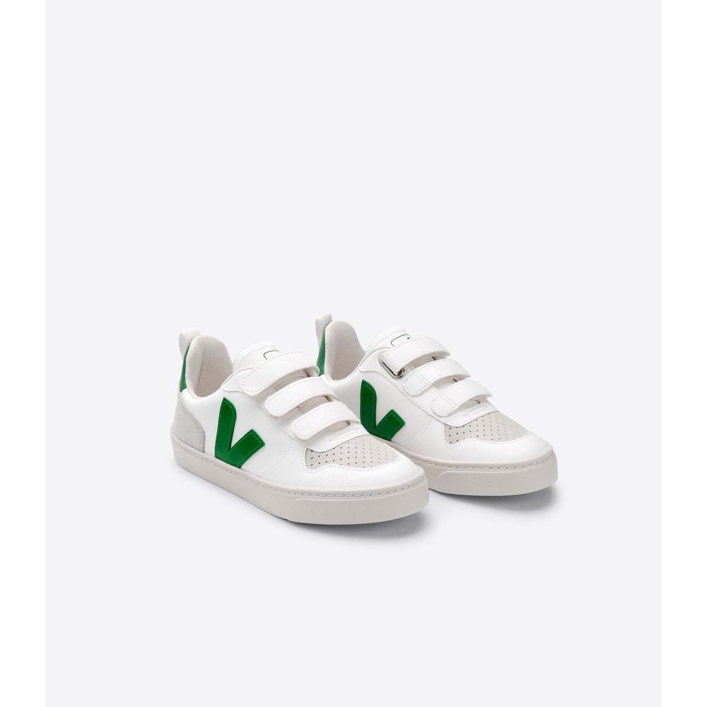 Kids' Veja V-10 CWL Sneakers White/Green | SG 862OKI